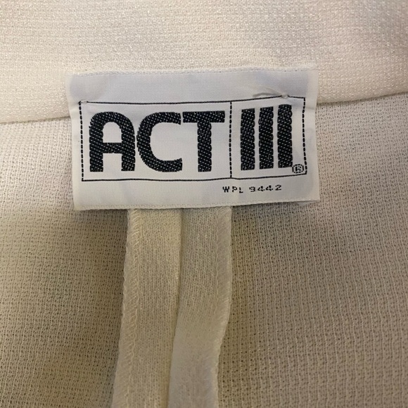 Vintage Act III V Neck Sleeveless Sweater & Matching Jacket Cream Red And Blue - Picture 8 of 8